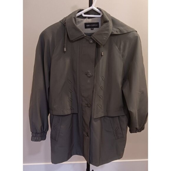 9/10 Fen Nelli Womens Coat Jacket Zip Or Button With Detachable Hood Very Good - Picture 1 of 14